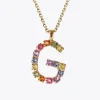 Caroline Svedbom Letter Necklace G/Rainbow Combo