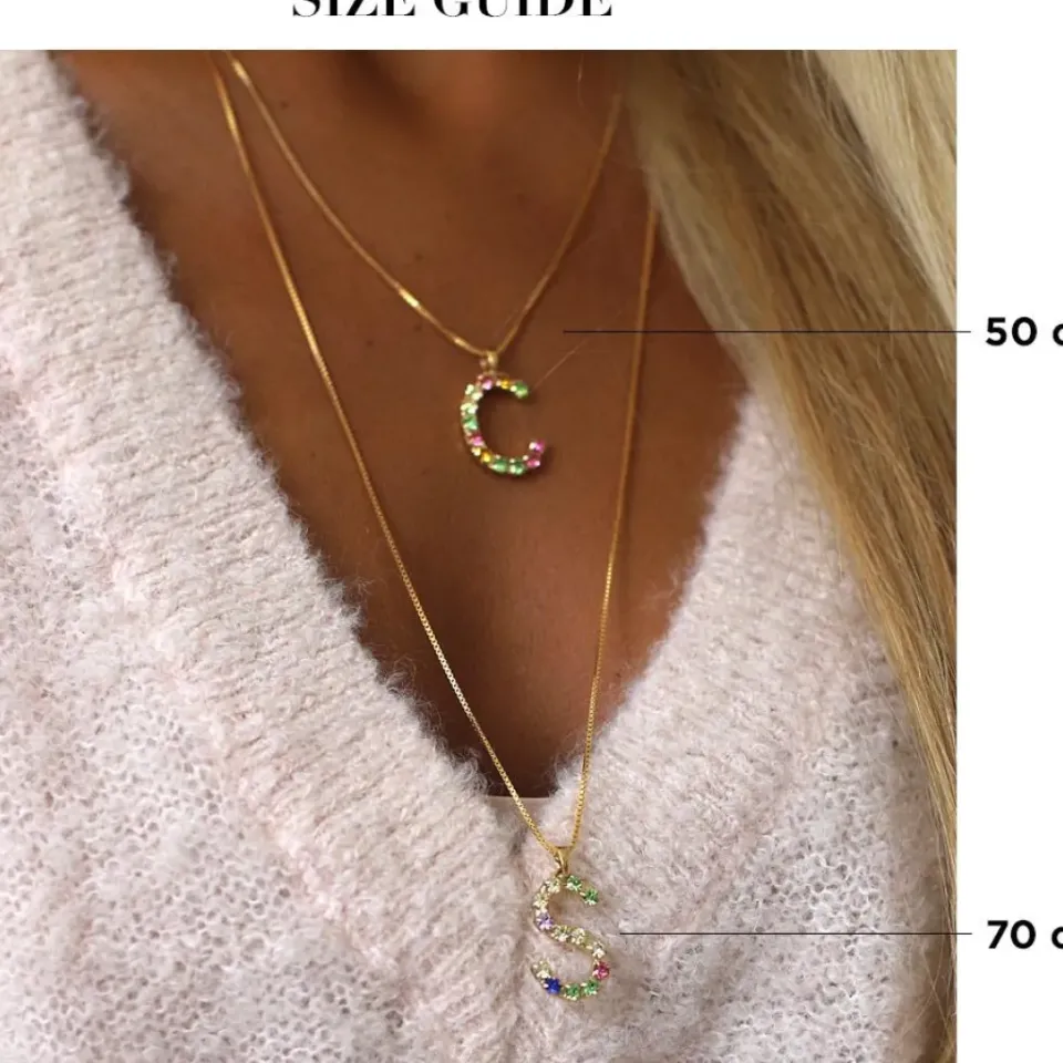Caroline Svedbom Letter Necklace G/Rainbow Combo