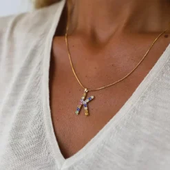 Caroline Svedbom Letter Necklace K/Rainbow Combo Outlet