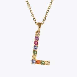 Caroline Svedbom Letter Necklace L/Rainbow Combo New