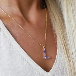 Caroline Svedbom Letter Necklace L/Rainbow Combo New