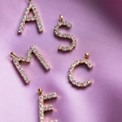 Caroline Svedbom Letter Necklace M/Crystal Outlet